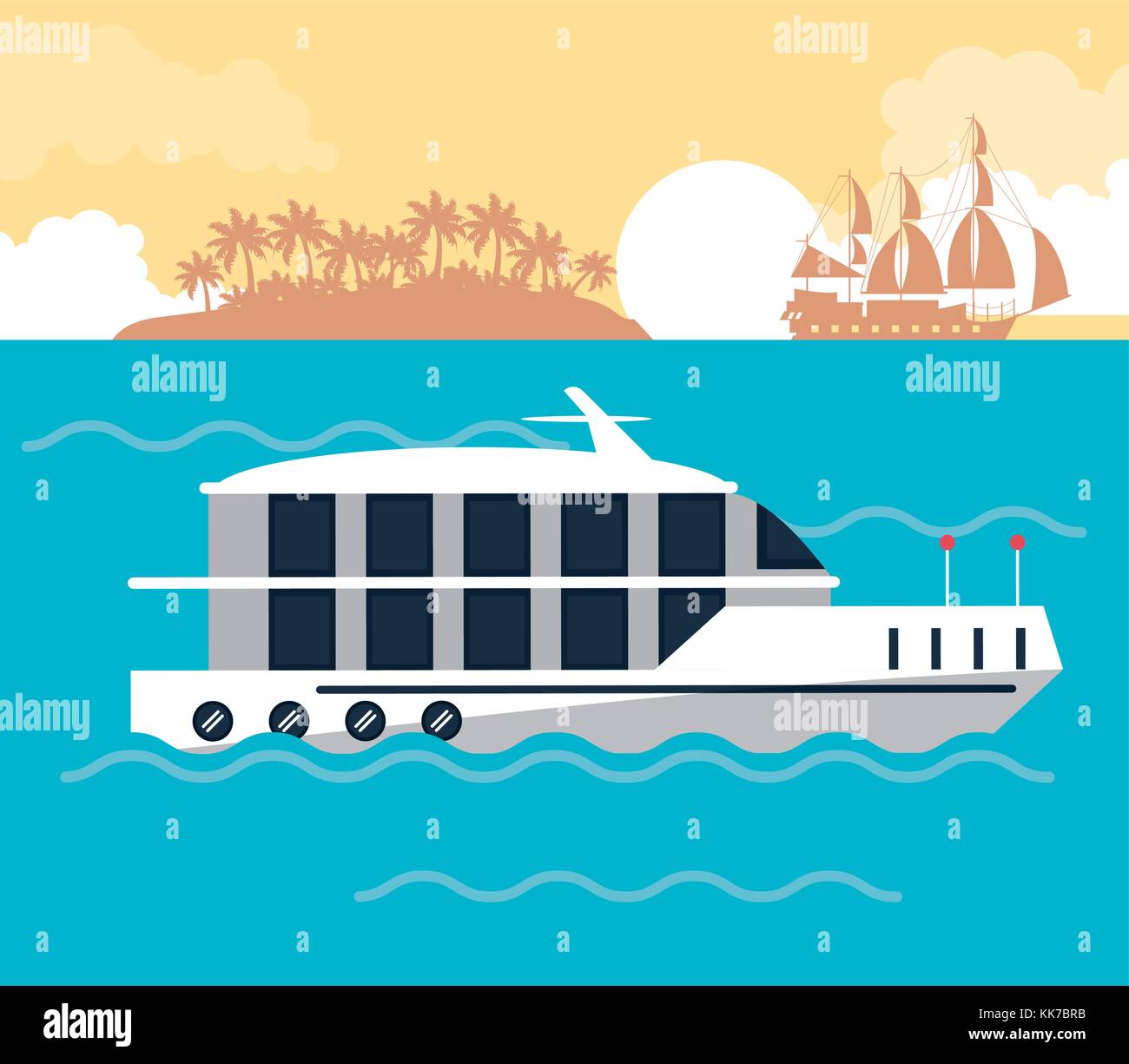 Luxury yacht at sea Stock Vector Image & Art - Alamy