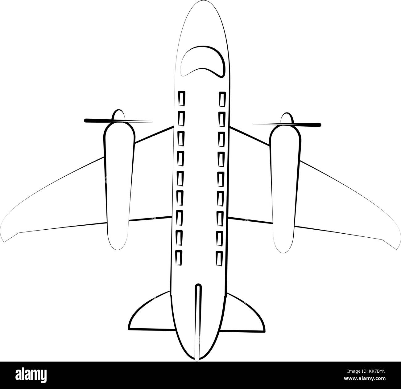 Airplane with turbines Stock Vector