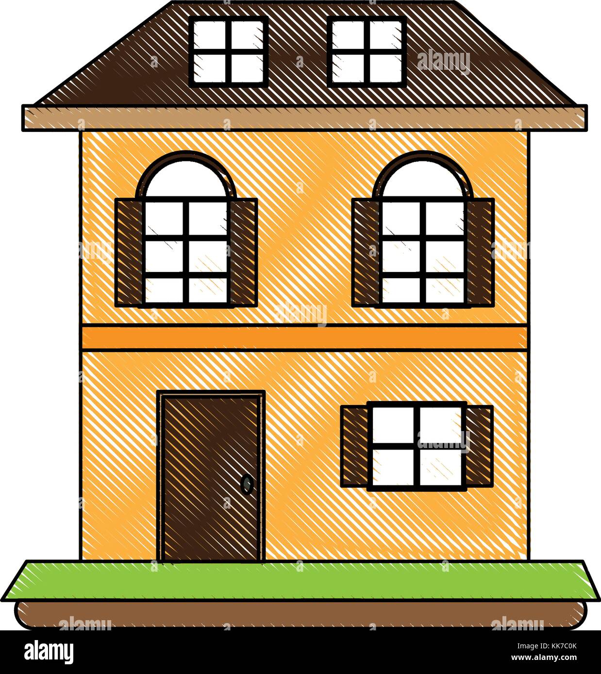 two-floors-house-stock-vector-image-art-alamy