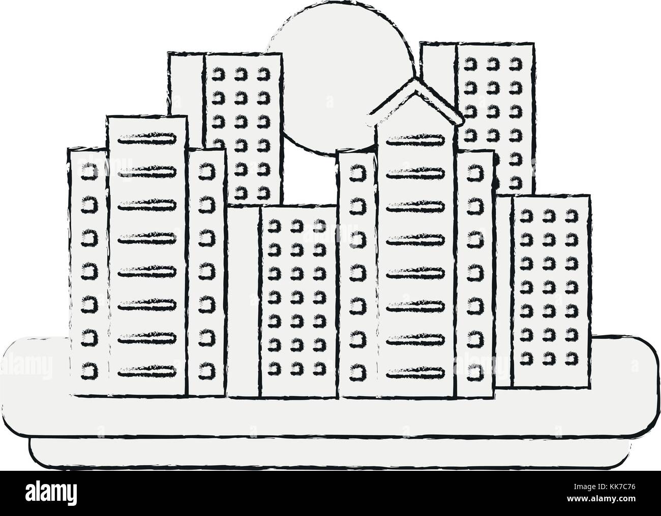 City buildings symbol Stock Vector