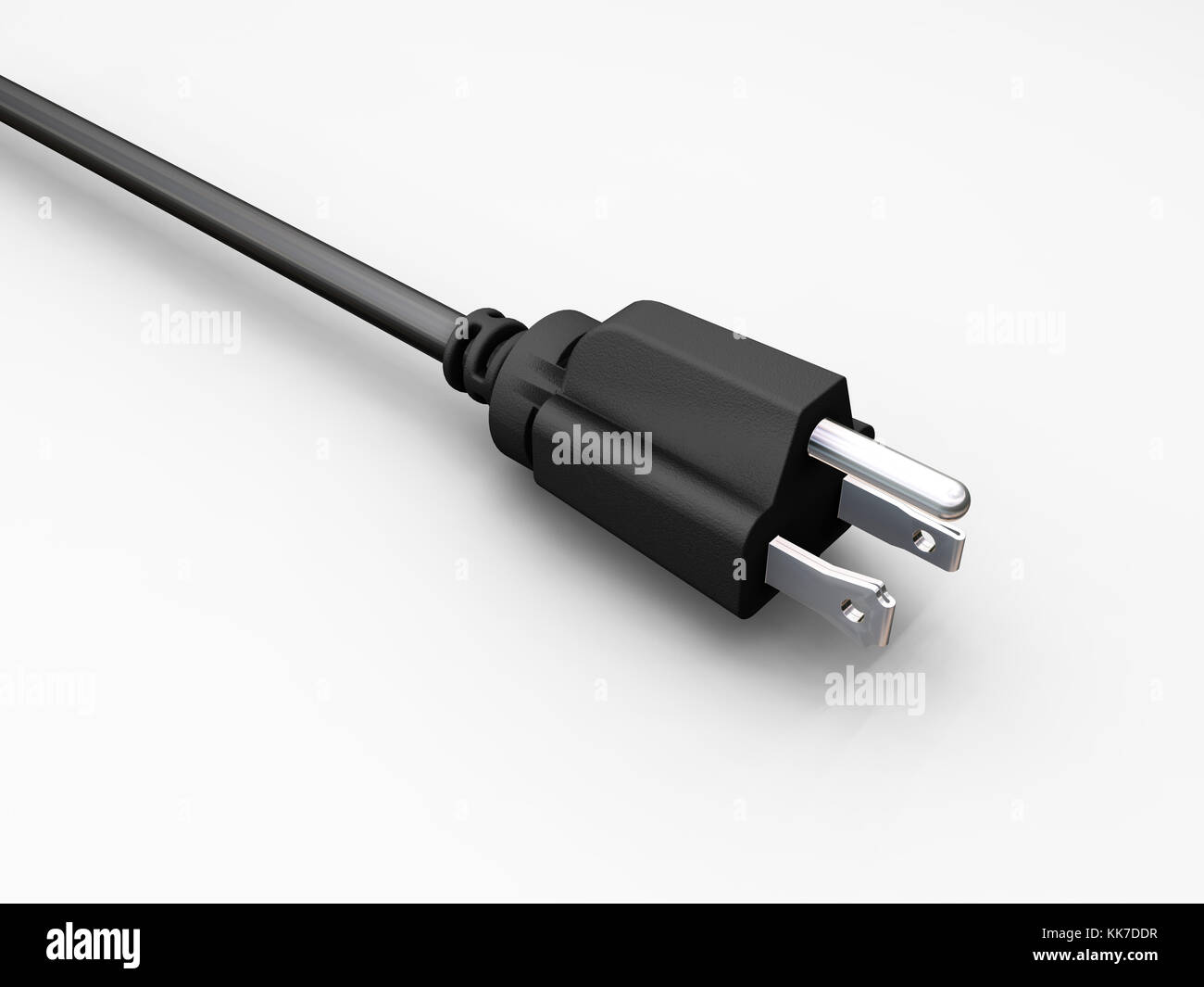 3D render of an American power cable Stock Photo