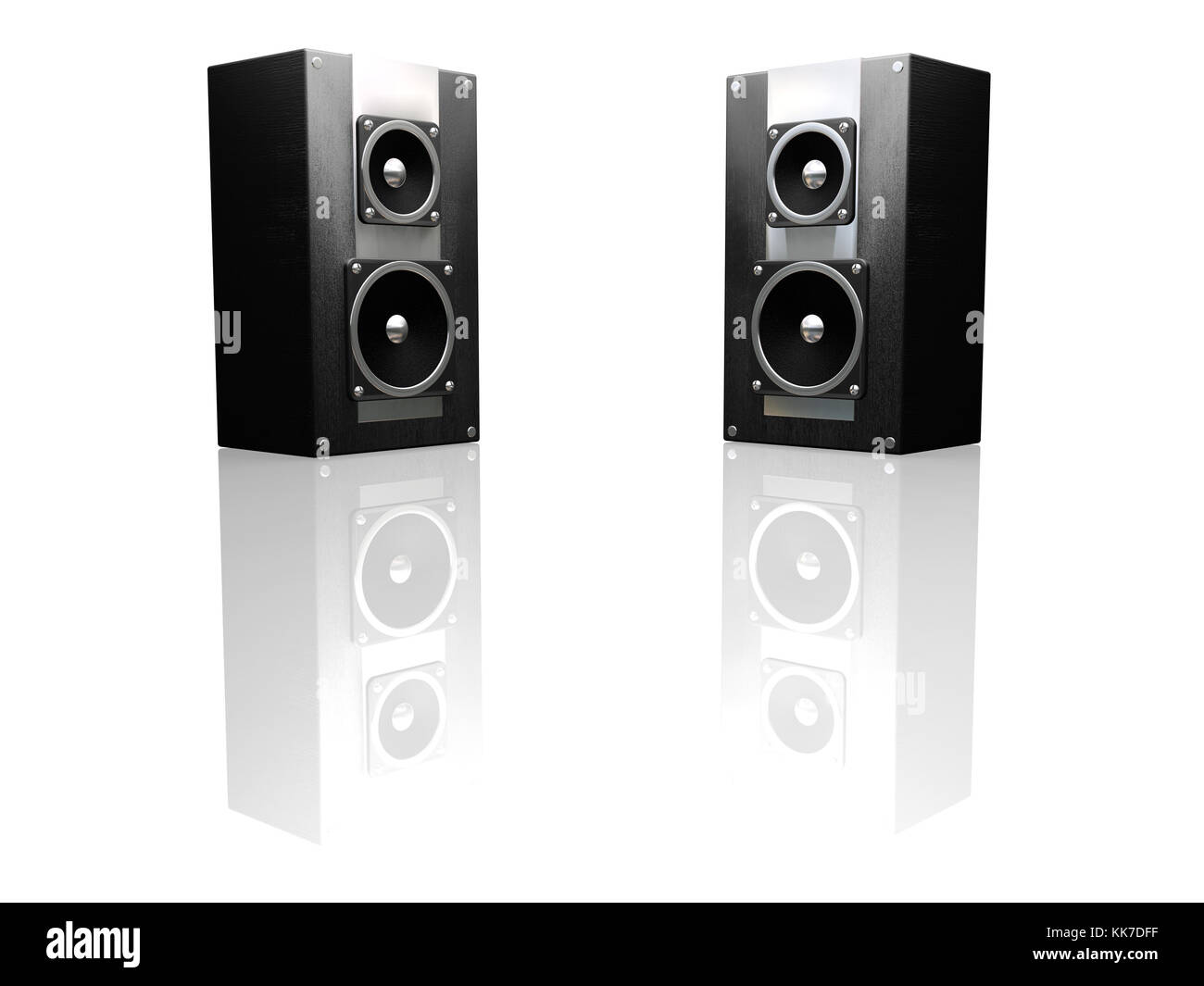 3D render of black speakers Stock Photo Alamy