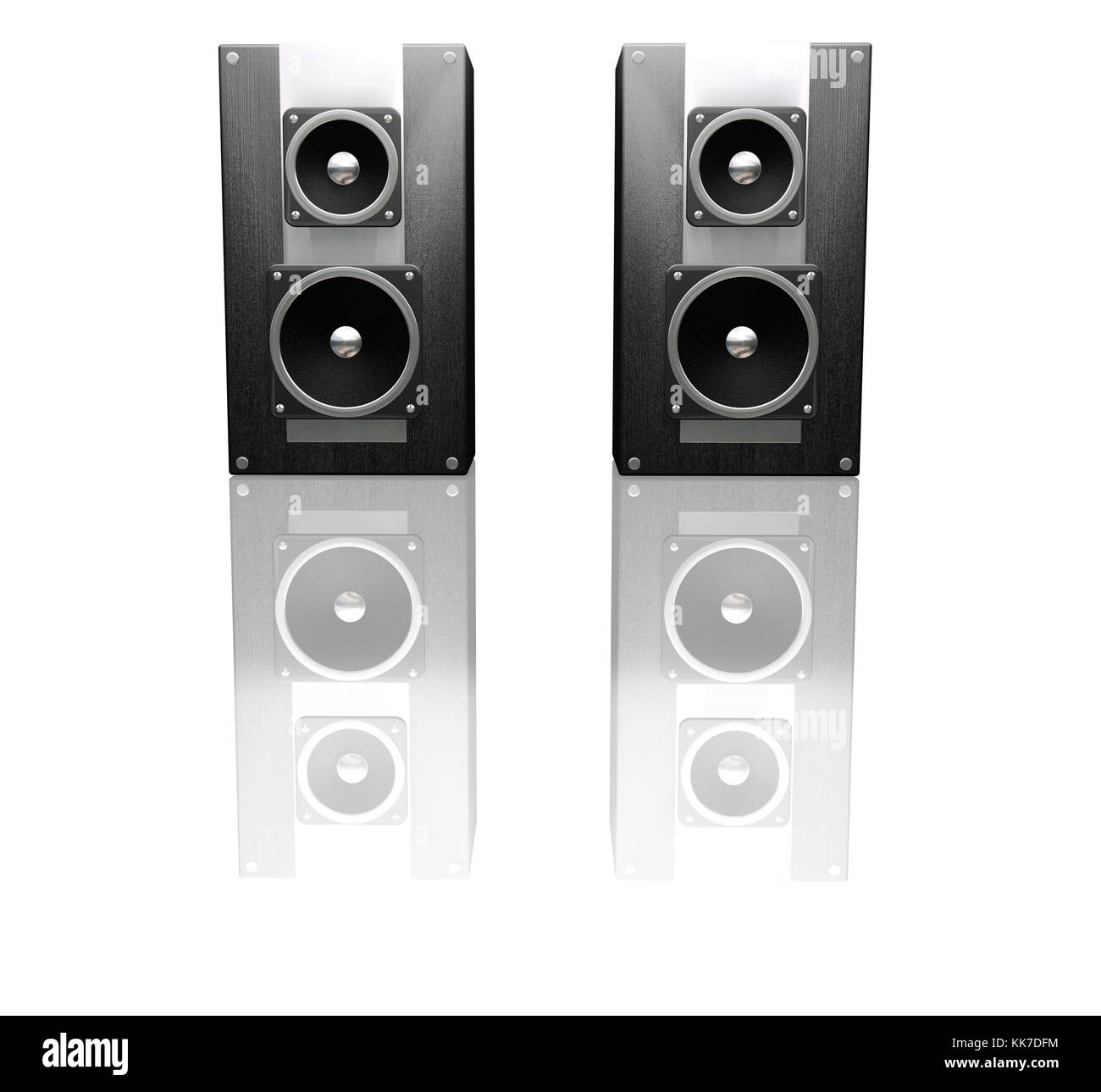 3D render of black speakers Stock Photo Alamy