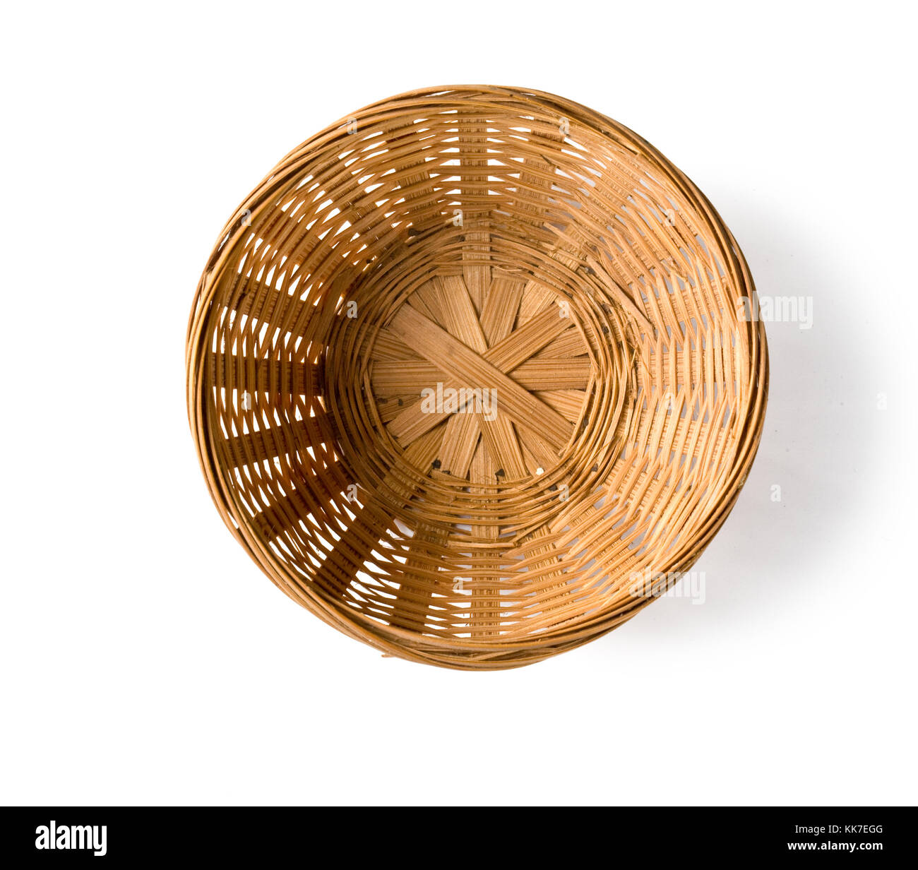 Brown wicker basket top view isolated on white background Stock Photo ...