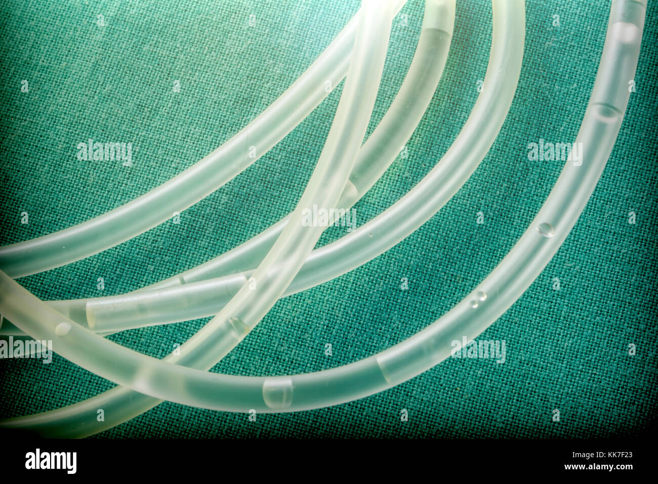 Detail of rubbers of a drip irrigation equipment in hospital operations