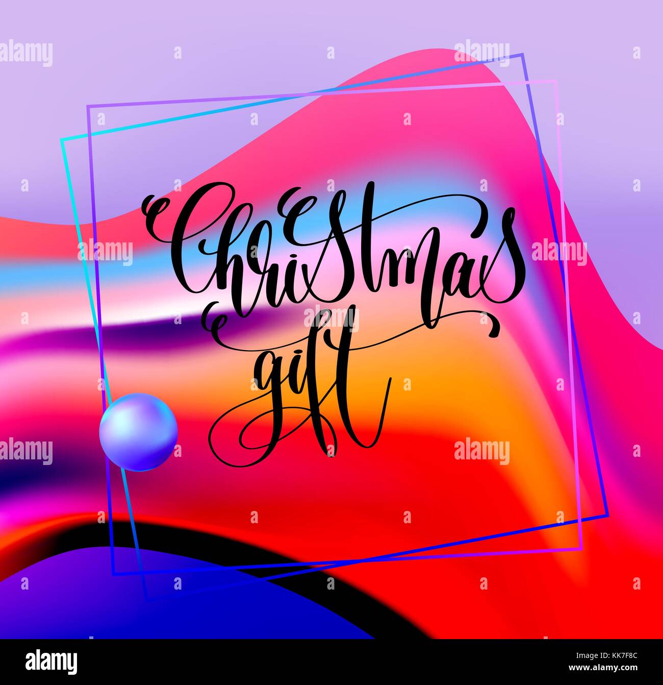 christmas gift - hand lettering poster to winter holiday design Stock ...