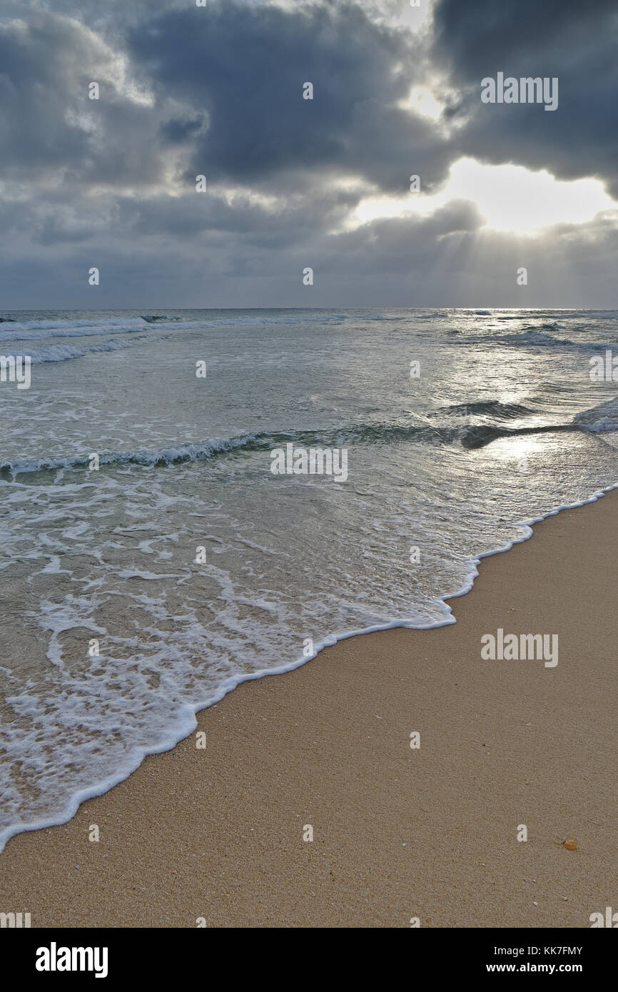 Cloudy scene in Ilha Deserta (Desert Island). Faro, Algarve, Portugal Stock Photo