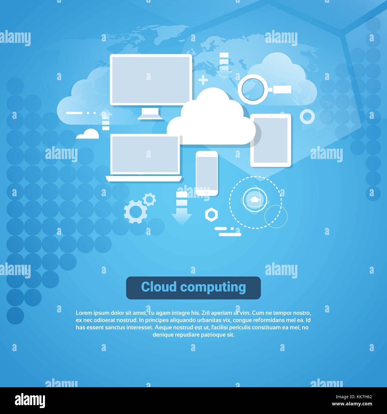 Cloud Computing Technology Template Web Banner With Copy Space Stock ...