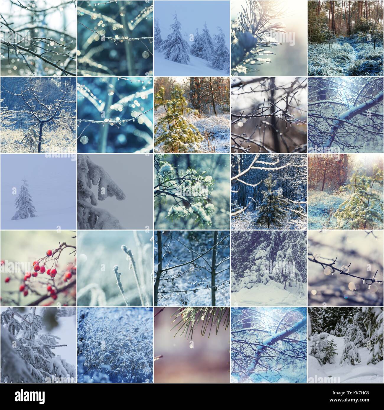 Winter vacation collage Stock Photo - Alamy