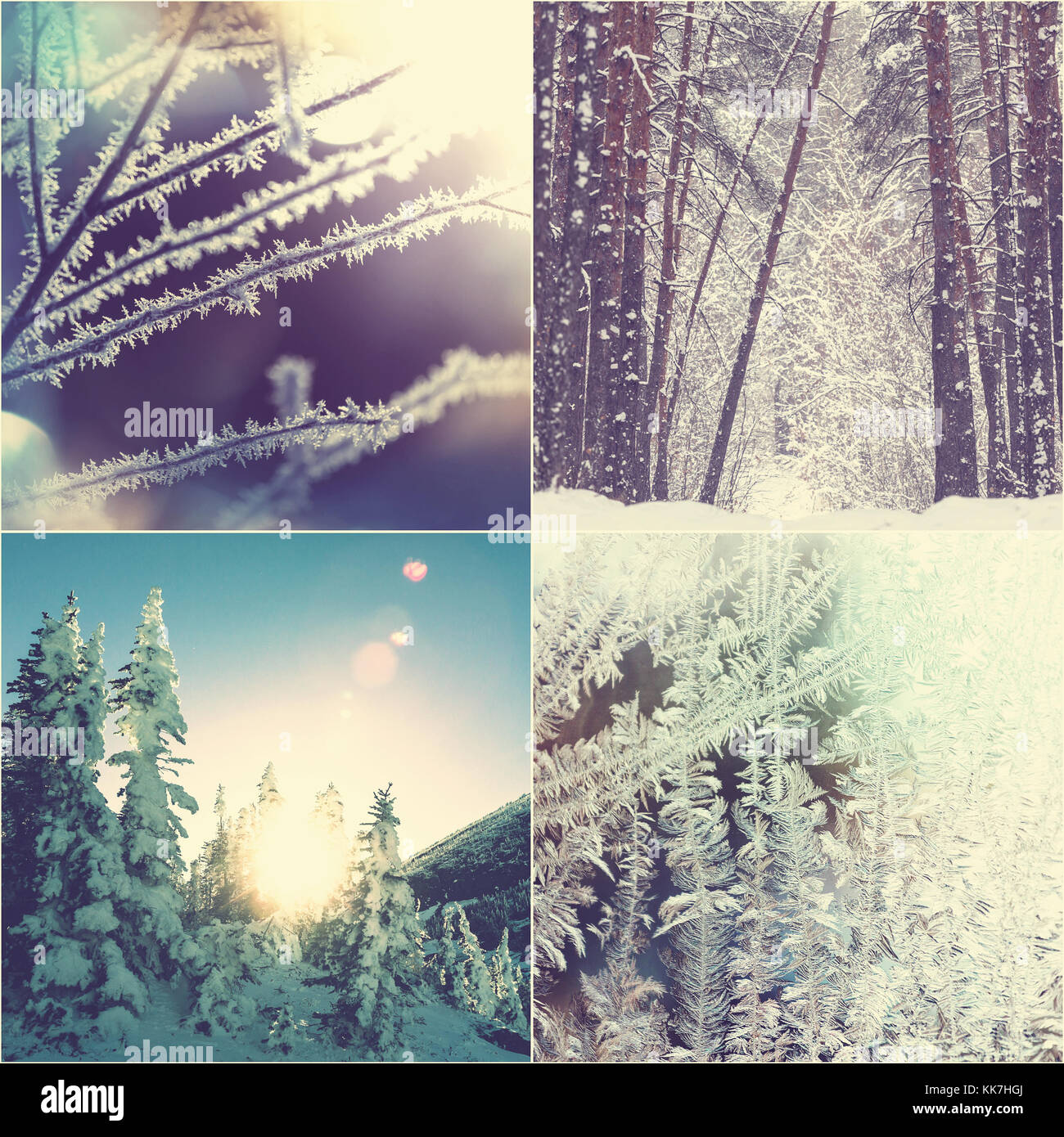 winter vacation collage Stock Photo - Alamy
