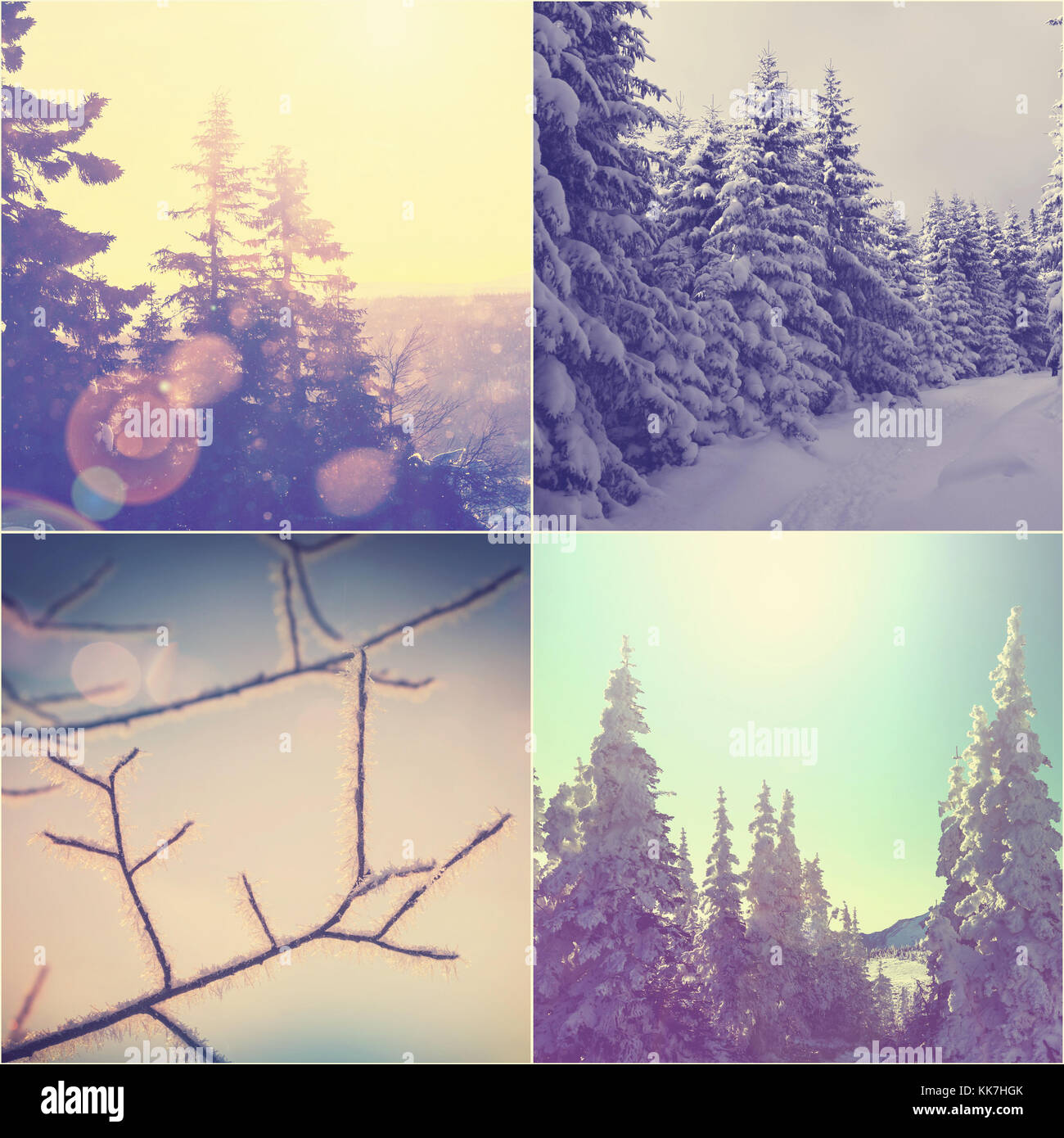 Winter vacation collage Stock Photo - Alamy