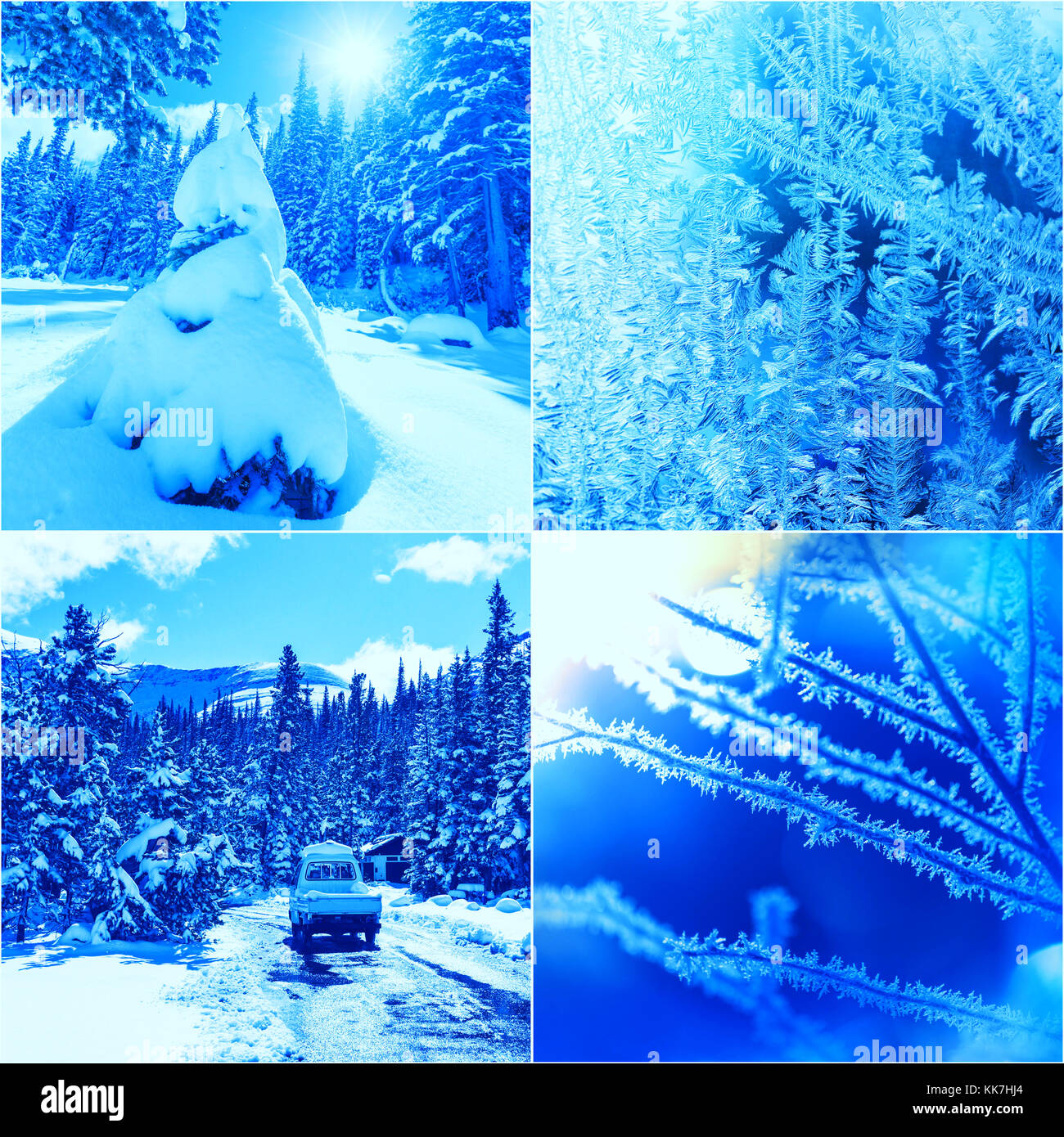 winter vacation collage Stock Photo - Alamy