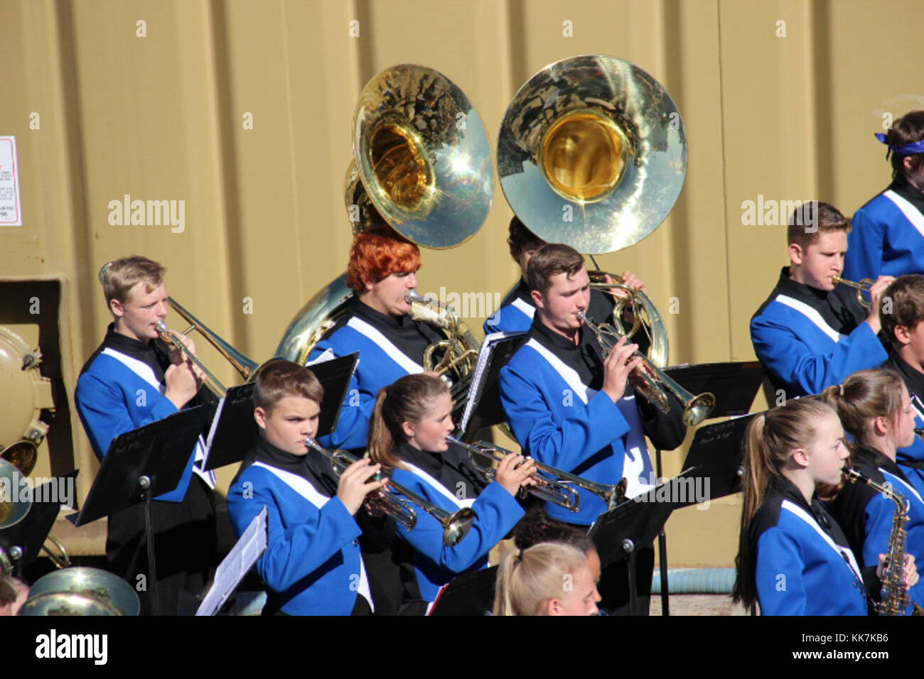 The Chimacum High School marching band kicked off the christening event with several celebratory tunes. Go Chimacum Cowboys! 29699617375 o Stock Photo