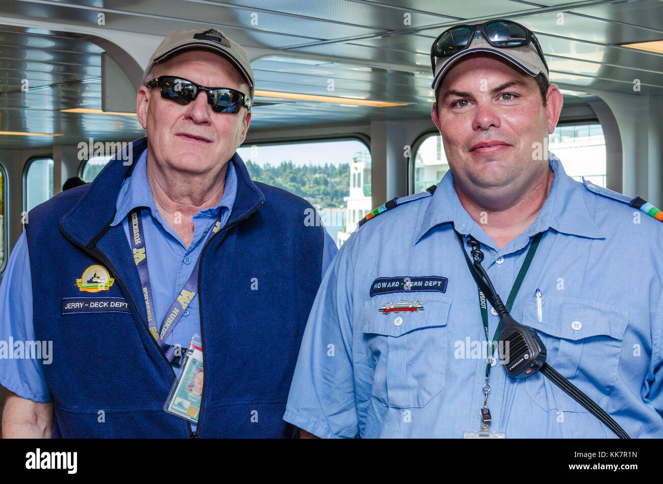 Jerry and Howard helped guests onboard and at the Bremerton terminal during the event. Chimacum Community Celebration crew 34709147674 o Stock Photo