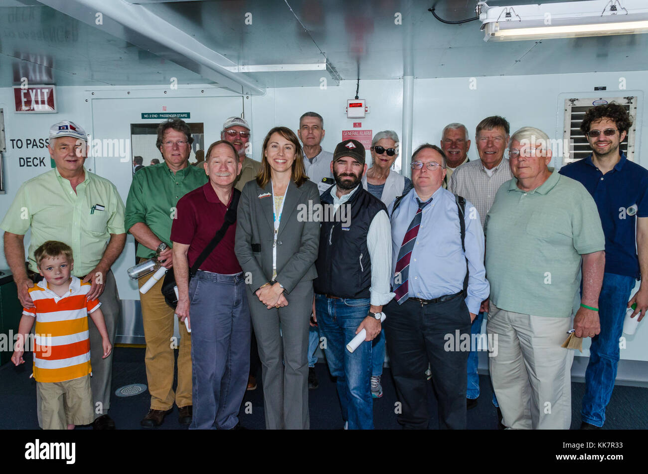 The Ferry Advisory Committee Members joined WSF Assistant Secretary Amy Scarton for a tour of the M/V Chimacum. Ferry Advisory Committee Members 35420097911 o Stock Photo