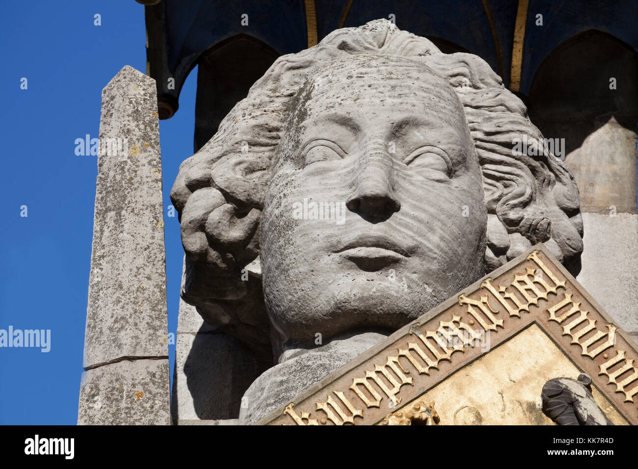 Landmark Bremer Roland, Roland statue in the market square, Bremen, Germany, Europe  I  Bremer Roland auf dem Marktplatz in der historischen Altstadt  Stock Photo