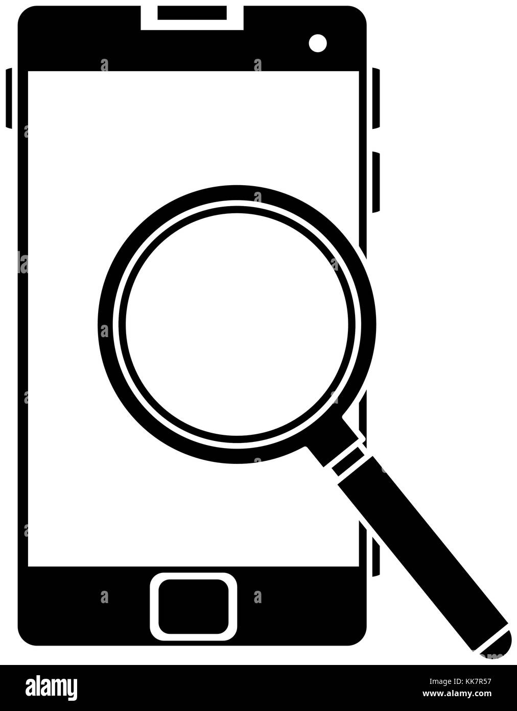 smartphone device with magnifying glass Stock Vector Image & Art - Alamy