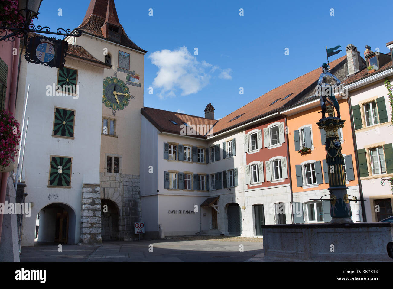 Town of Le Landeron, Switzerland. Picturesque view of the northern