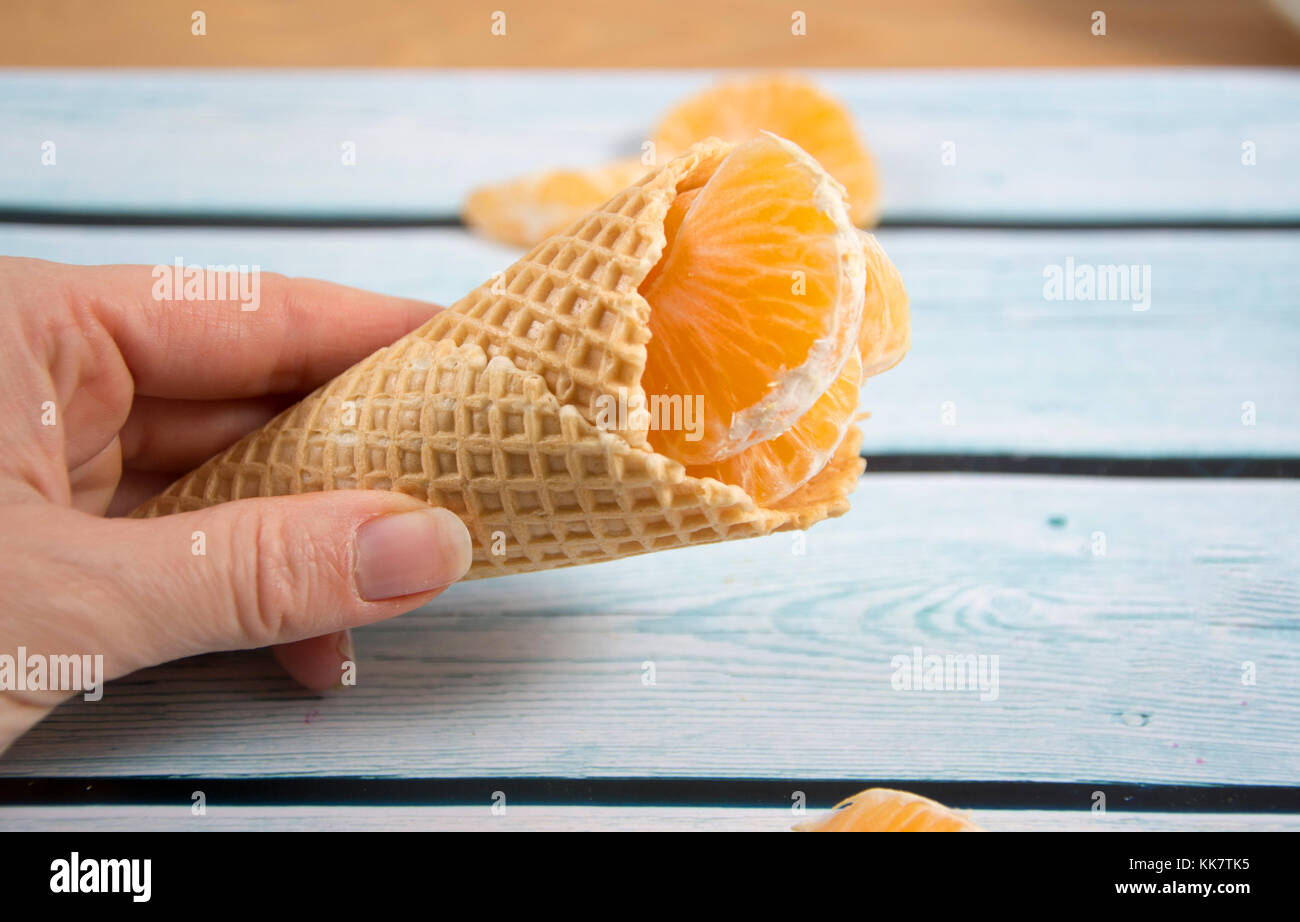 tangerine ice cream Stock Photo Alamy