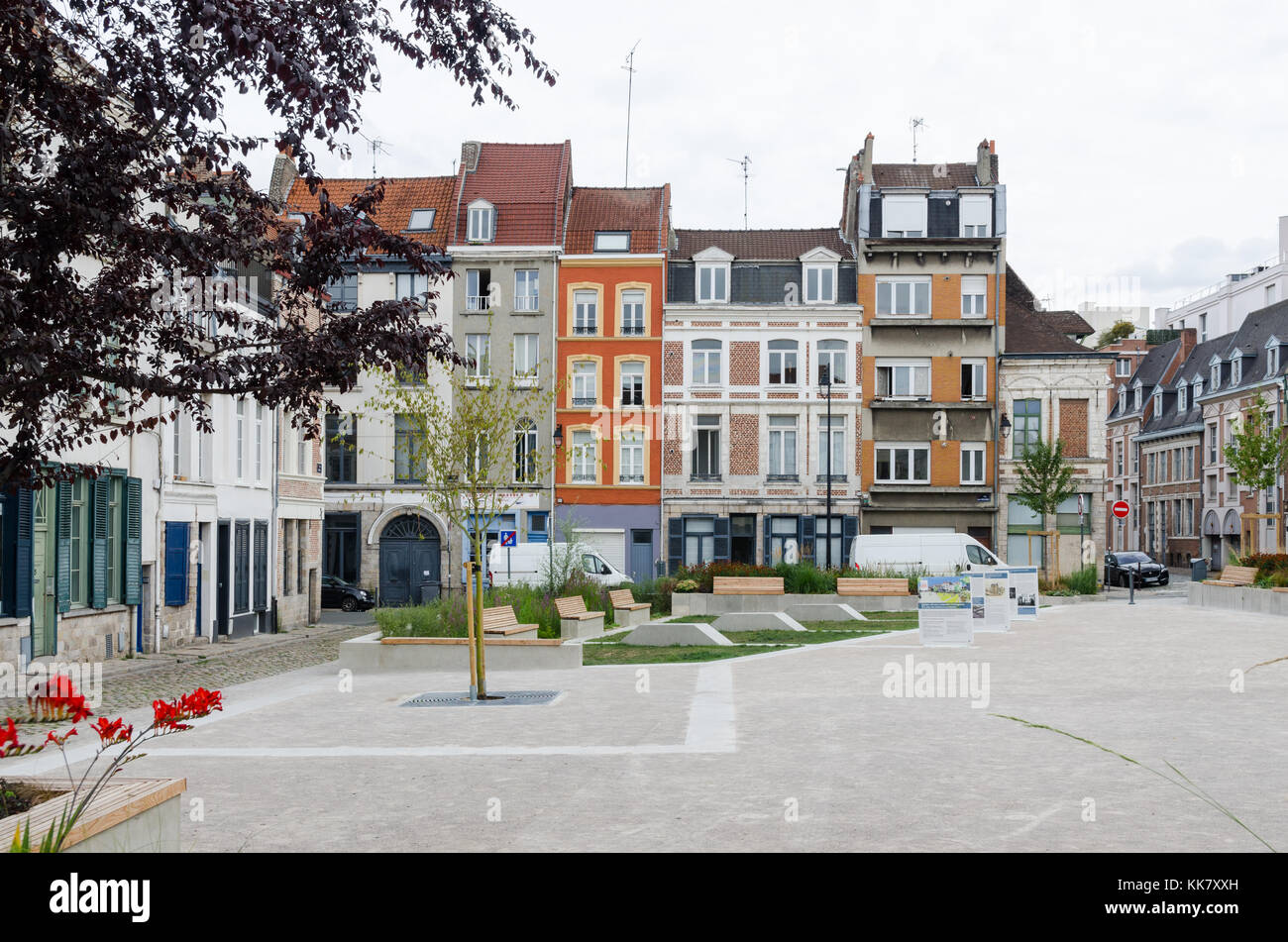 Place des Archives, a small modern square in the centre of Lille, Northern  france Stock Photo - Alamy