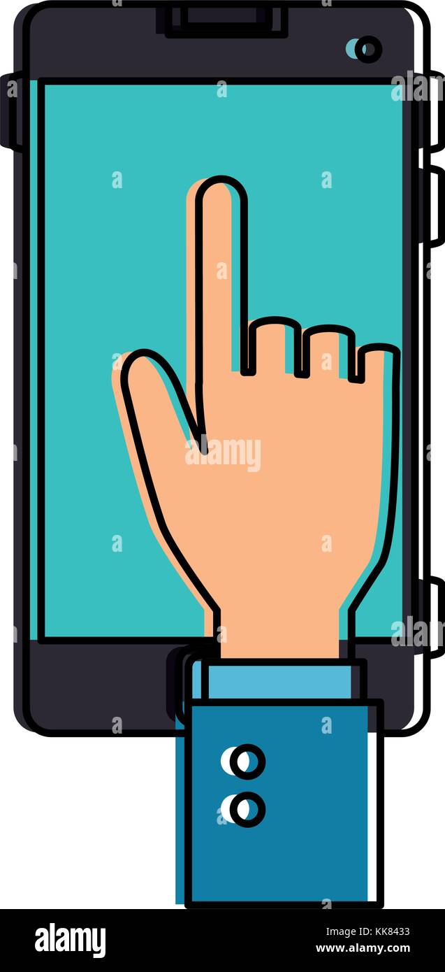 hand with smartphone device Stock Vector Image & Art - Alamy