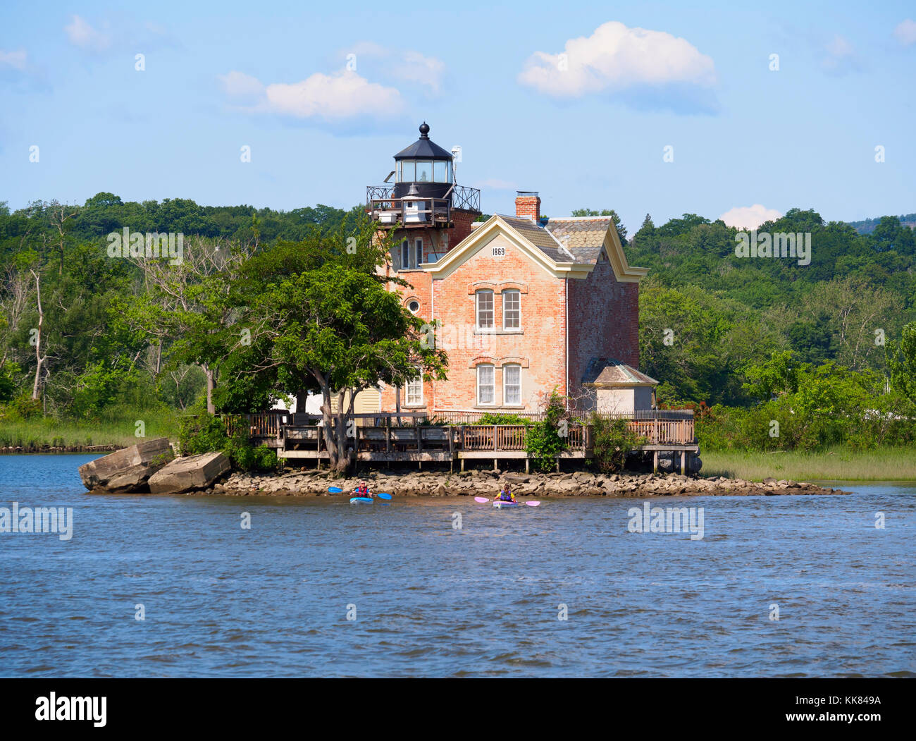 Saugerties Lighthouse, Hudson River, New York Stock Photo