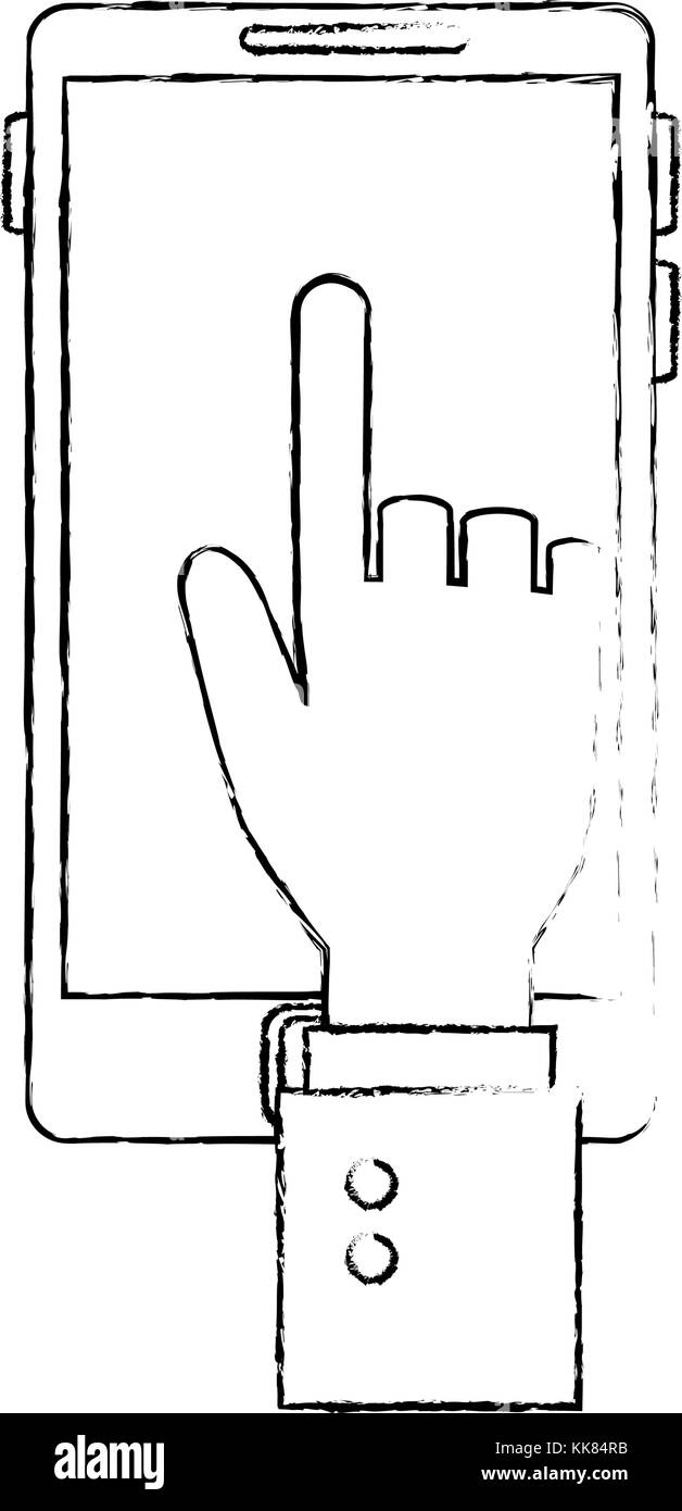 hand with smartphone device Stock Vector Image & Art - Alamy