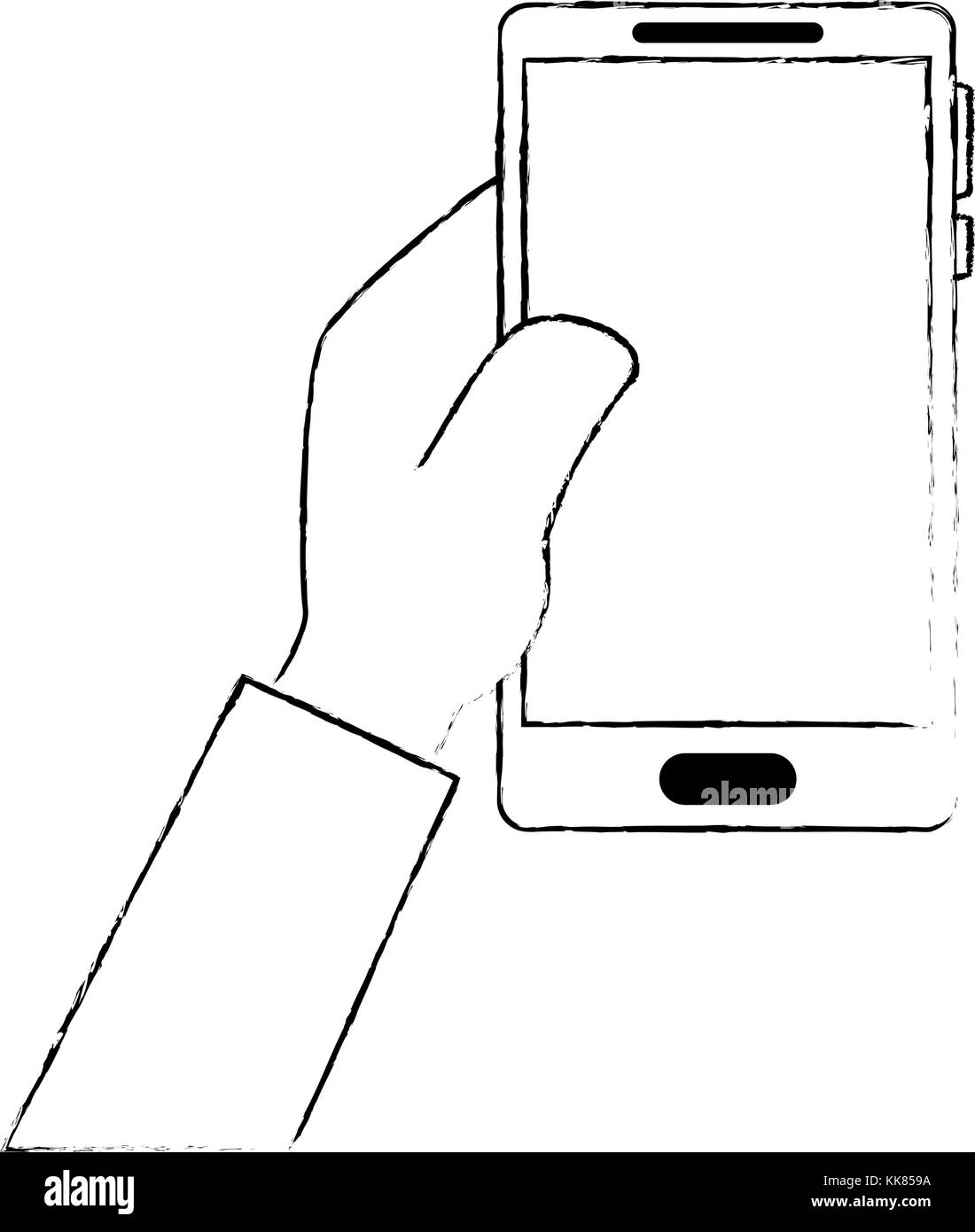 hand with smartphone device Stock Vector Image & Art - Alamy