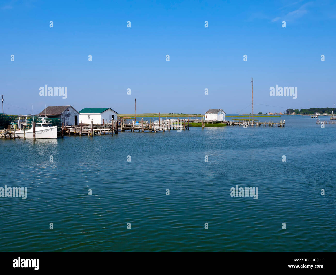 Fishing shanties, Tangier Island, Chesapeake Bay Stock Photo