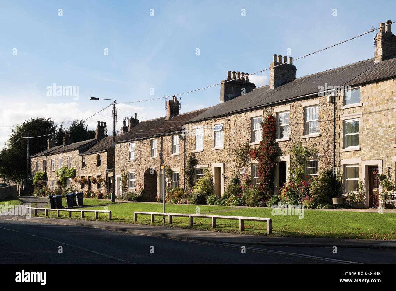 Row of houses, west end of Wolsingham, Co. Durham, England, UK Stock