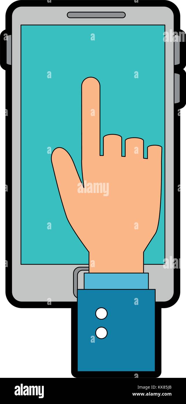 hand with smartphone device Stock Vector Image & Art - Alamy