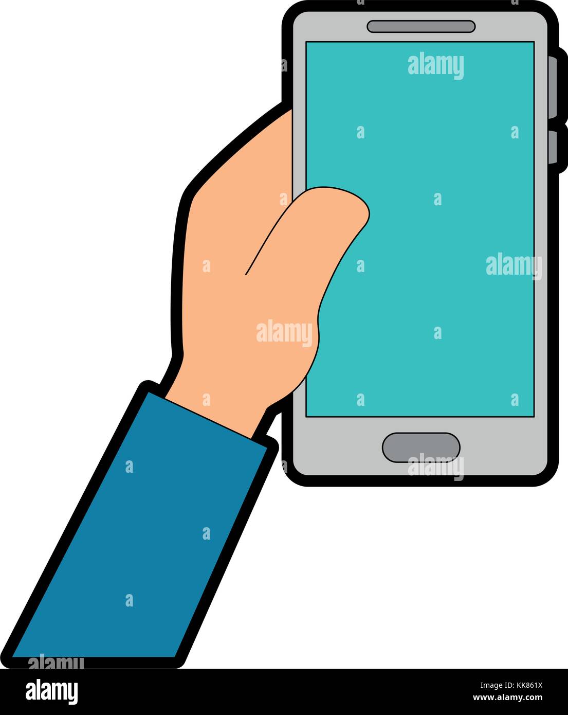 hand with smartphone device Stock Vector Image & Art - Alamy