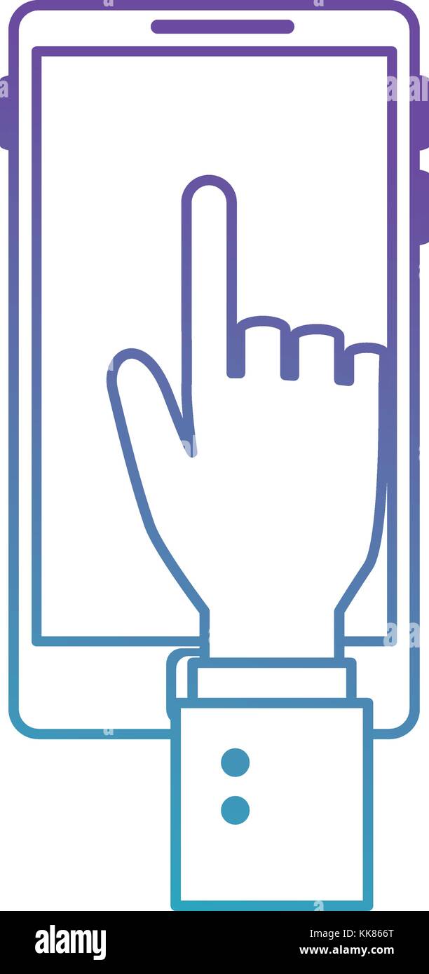 hand with smartphone device Stock Vector Image & Art - Alamy