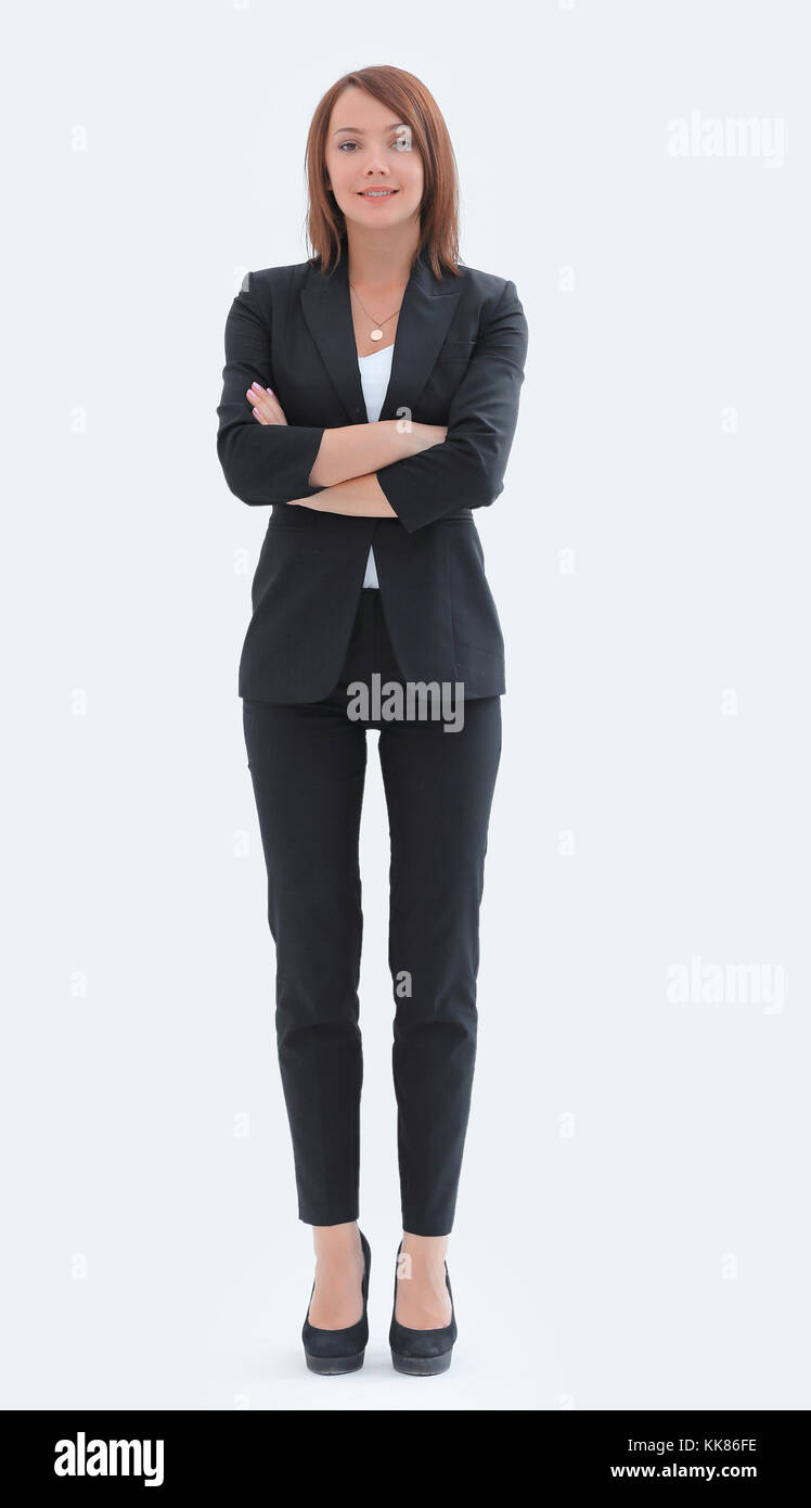 confident modern business woman. photo in full growth Stock Photo - Alamy