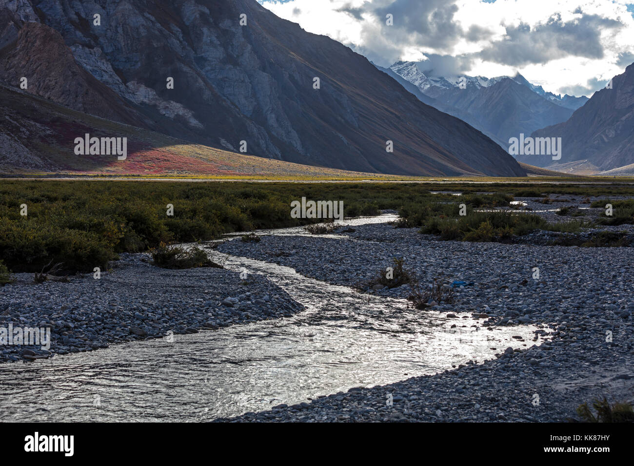 Himalayan peaks of the Nun and Kun Mountain Range in the Suru River Valley  - ZANSKAR, LADAKH, INDIA Stock Photo