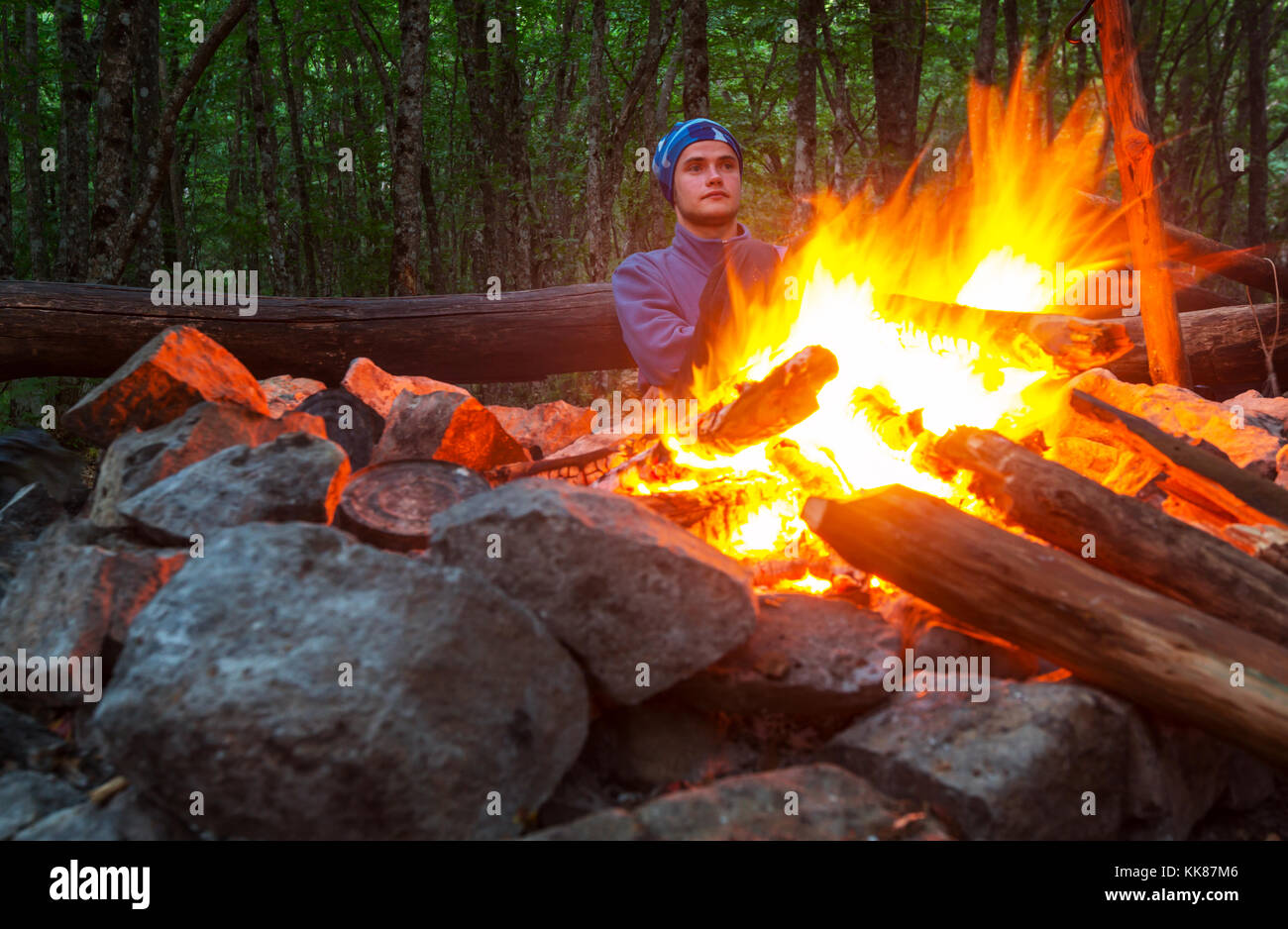 Campfire In Spring Forest Stock Photo Alamy Campfire In Spring Forest Stock Photo Alamy