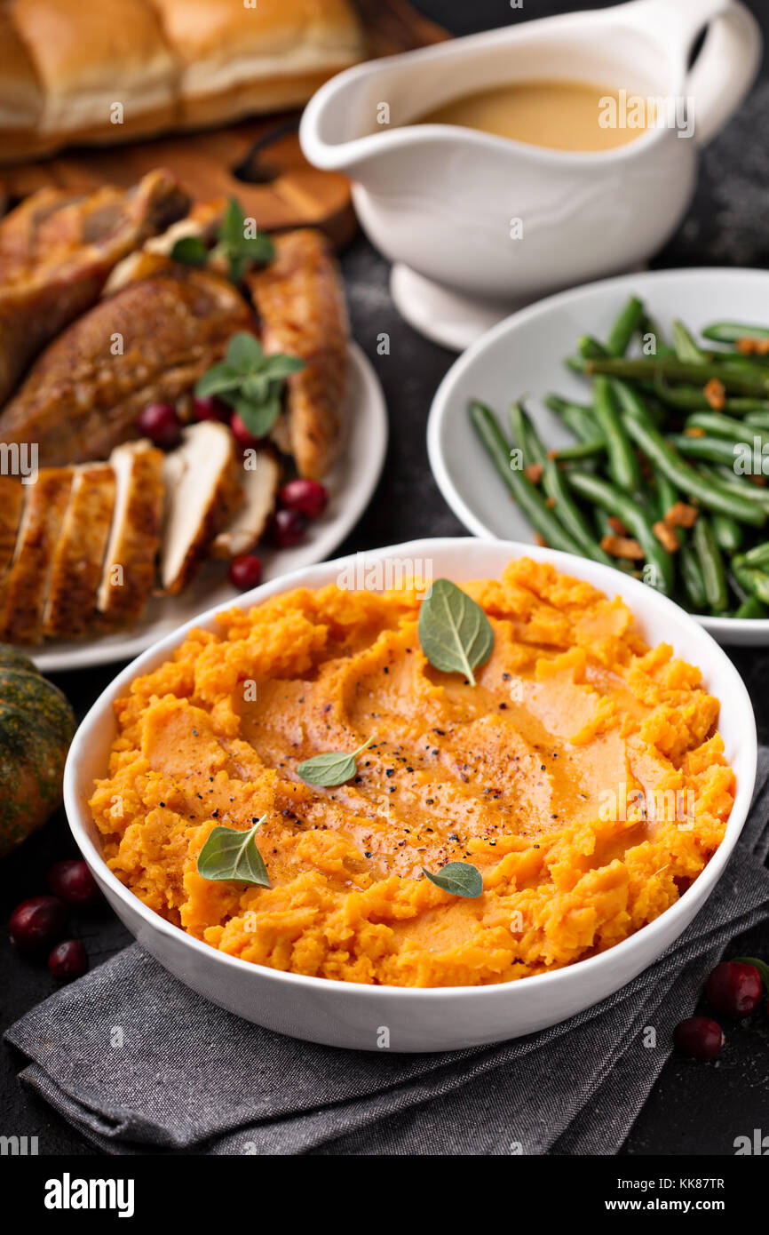 Mashed Sweet Potatoes For Thanksgiving
 Mashed sweet potatoes on Thanksgiving table Stock Alamy