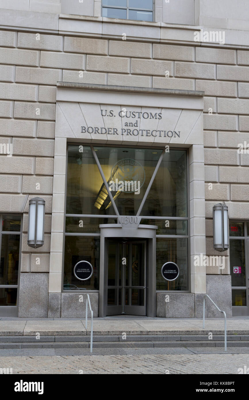 Entrance to the US Customs and Border Protection (CBP), part of the Ronald Reagan Building, Washington DC, United States. Stock Photo