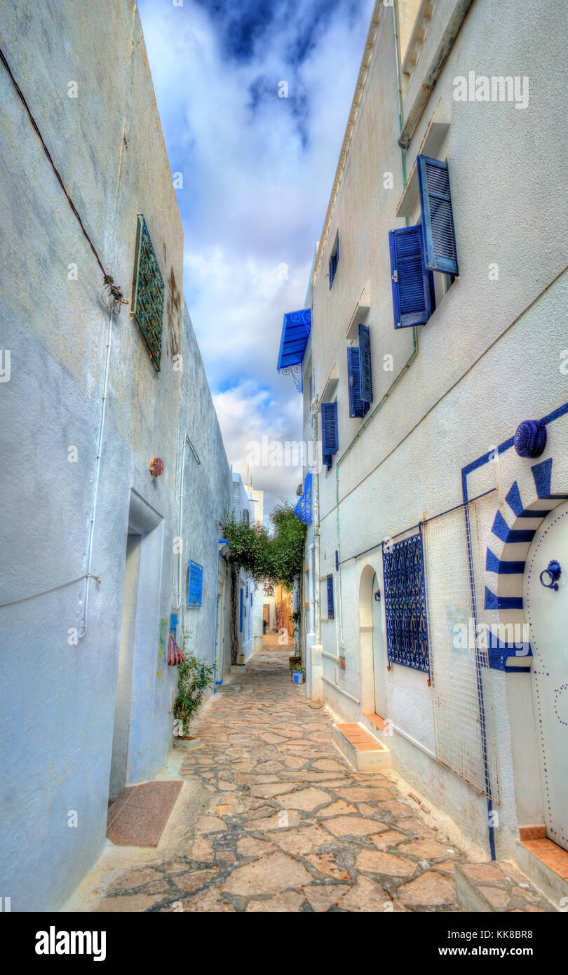 Traditional houses in Medina of Hammamet, Tunisia Stock Photo Alamy