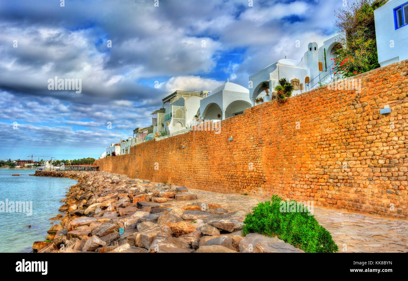 Medina of Hammamet on the Mediterranean coast in Tunisia Stock Photo