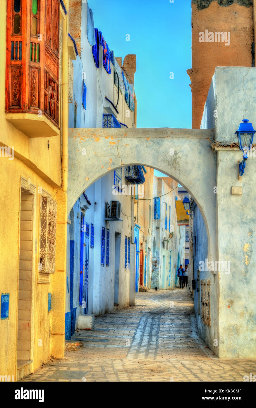 Traditional houses in Medina of Kairouan. A UNESCO world heritage site in Tunisia Stock Photo