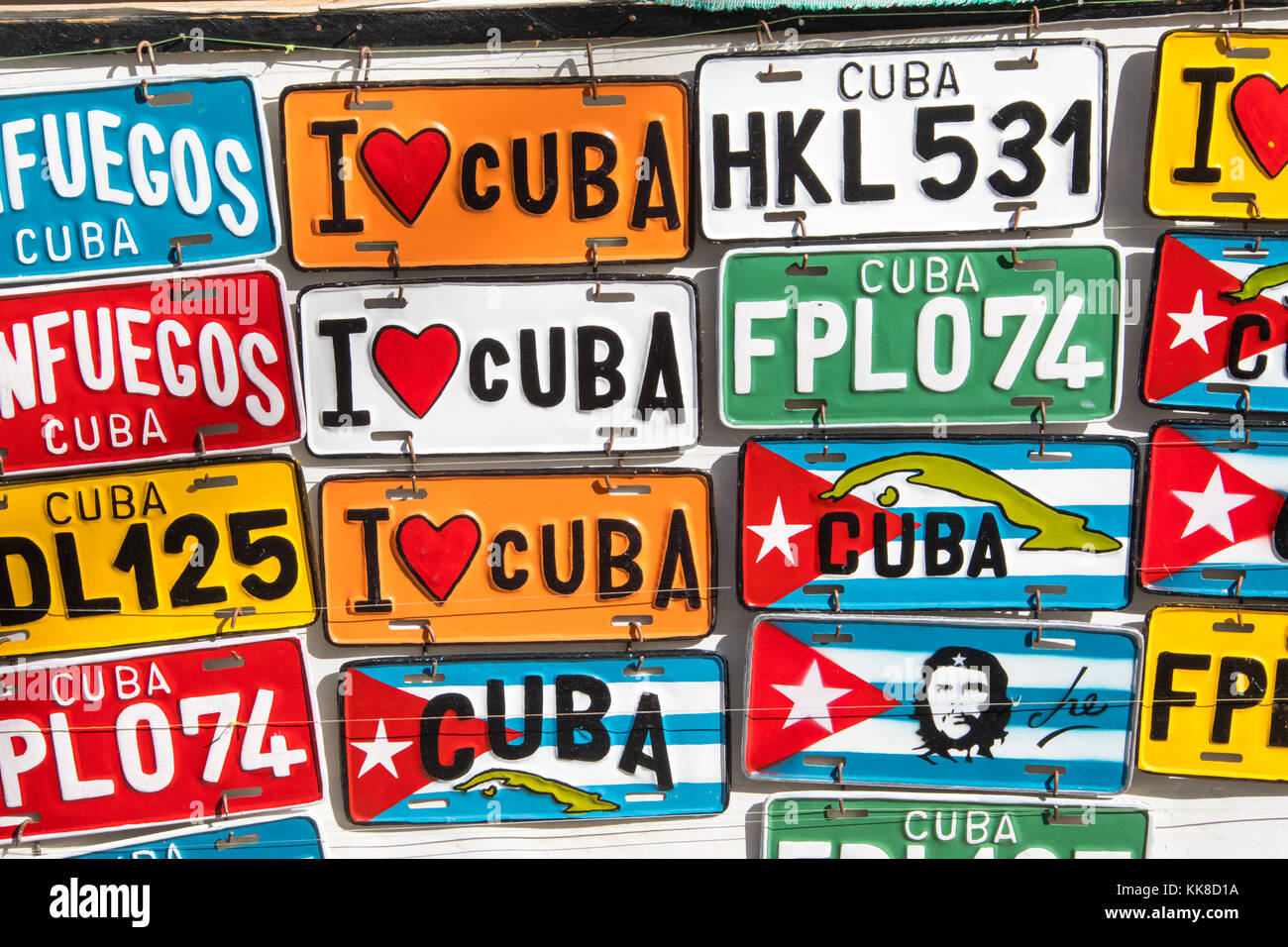 Souvenir license plates, Cienfuegos, Cuba Stock Photo