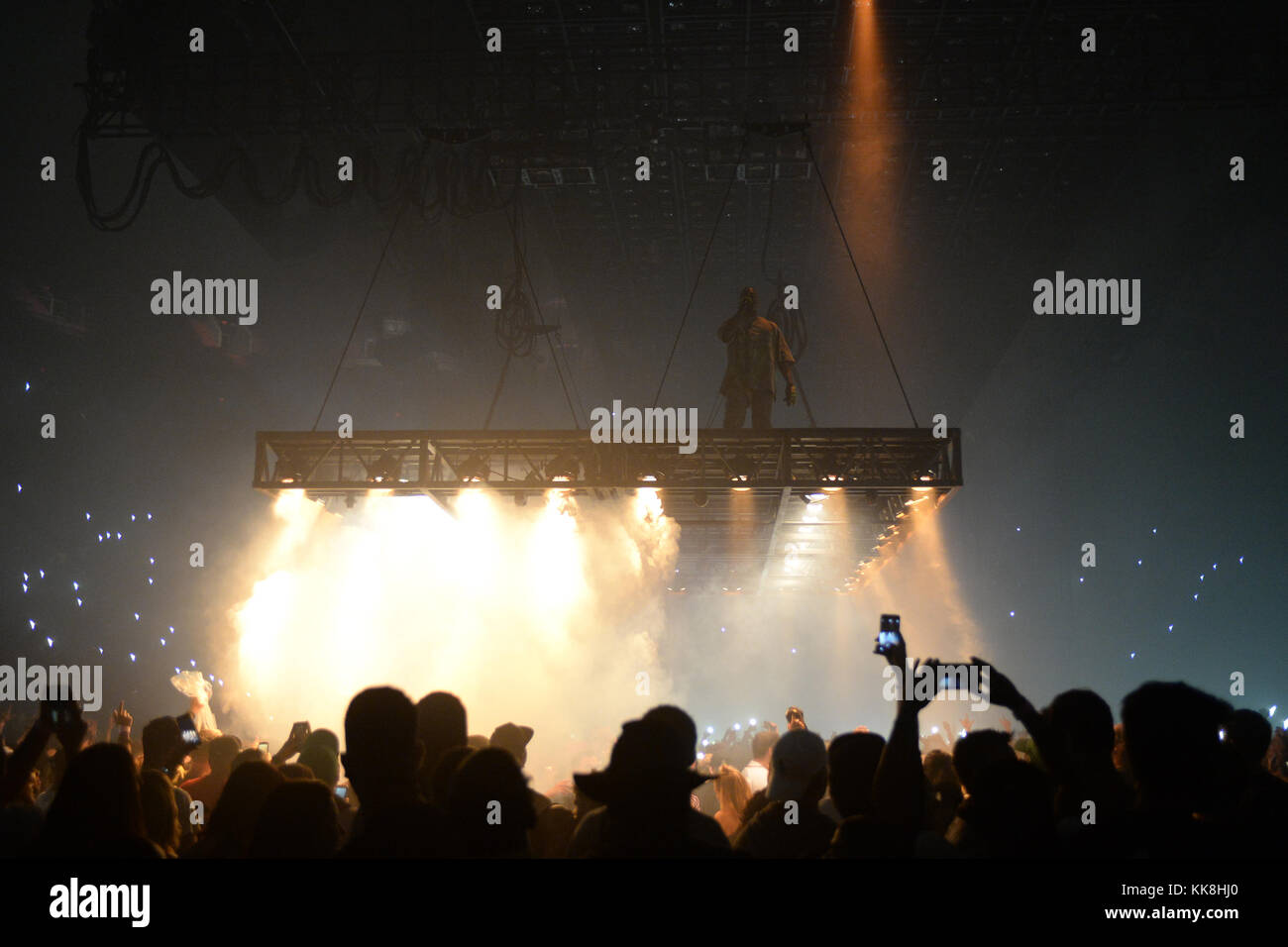 HOUSTON, TX SEPTEMBER 20 Kanye West performs at Toyota Center on