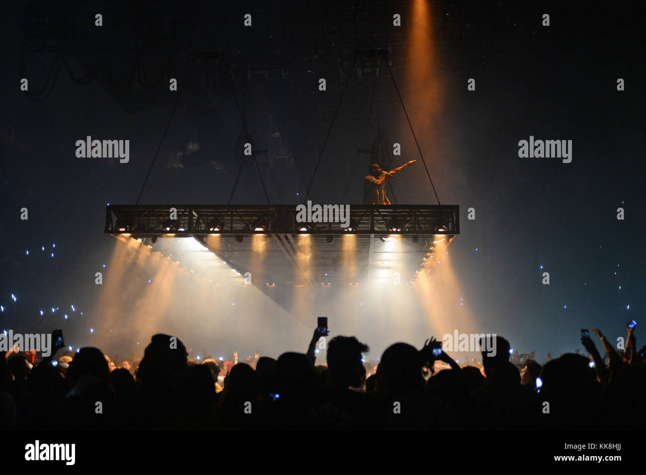 HOUSTON, TX SEPTEMBER 20 Kanye West performs at Toyota Center on