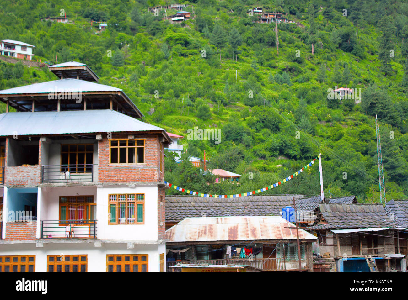 Traditional houses in Himachal Pradesh, India Stock Photo