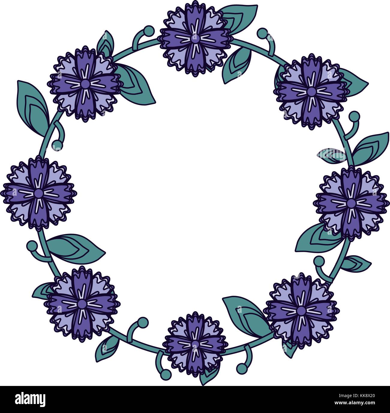 round frame flower vector illustration Stock Vector Image & Art - Alamy