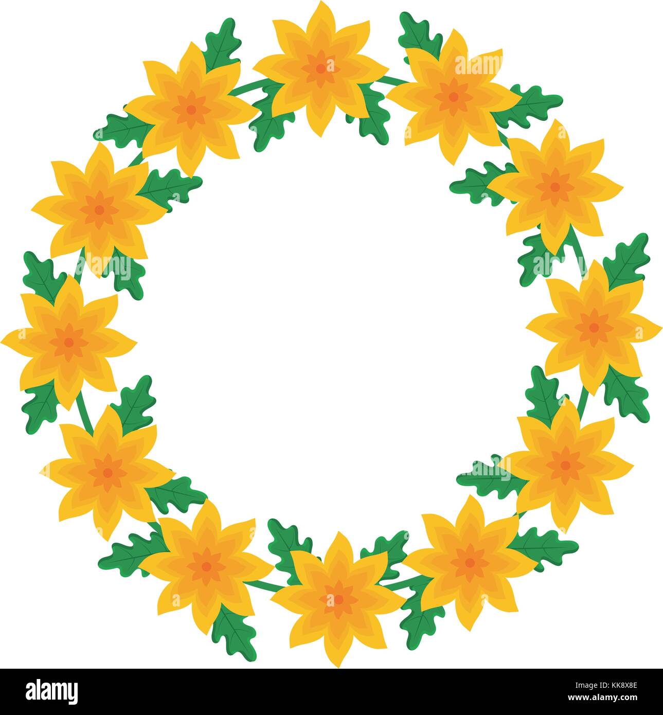 round frame flower vector illustration Stock Vector Image & Art - Alamy