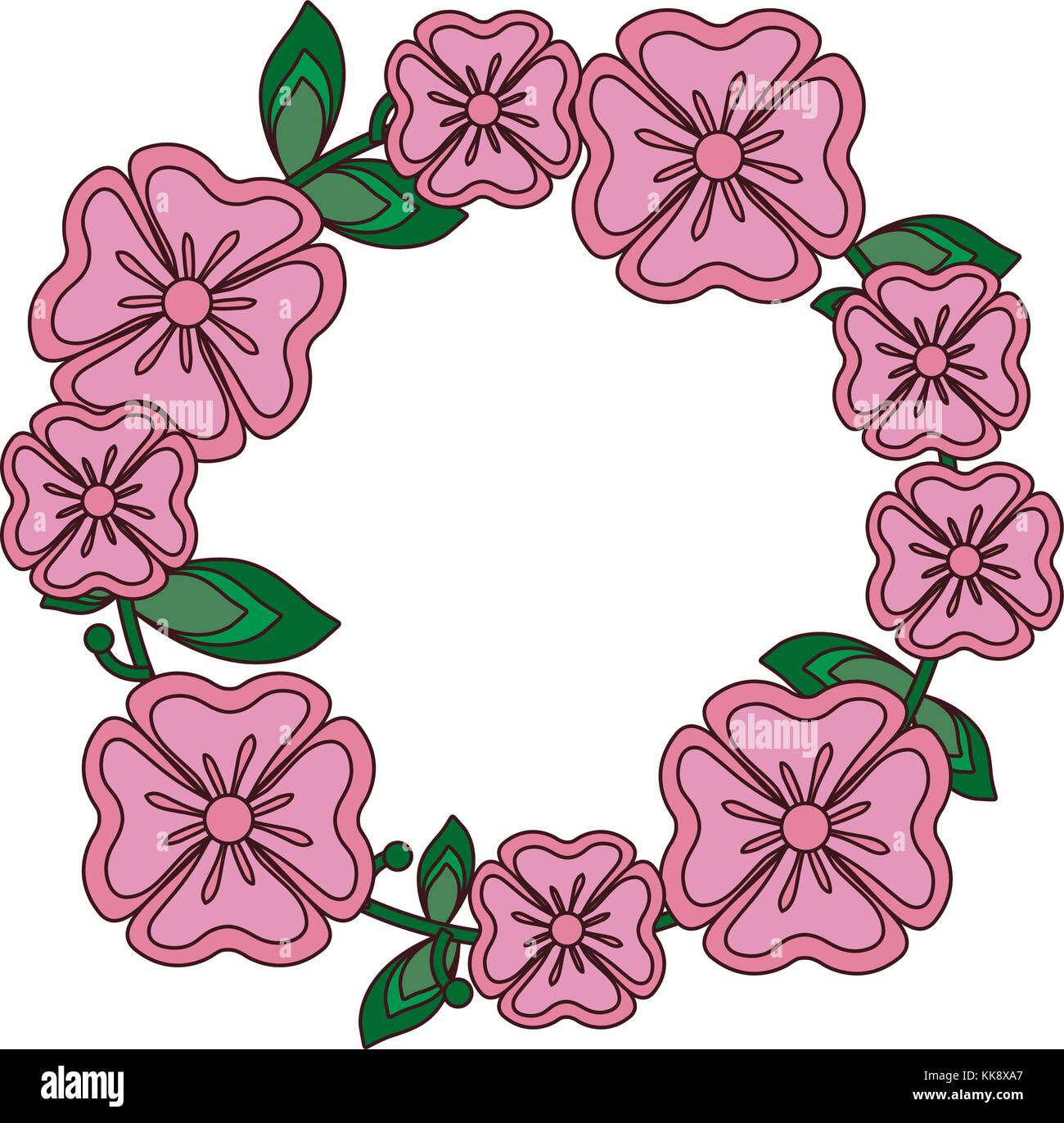 round frame flower vector illustration Stock Vector Image & Art - Alamy