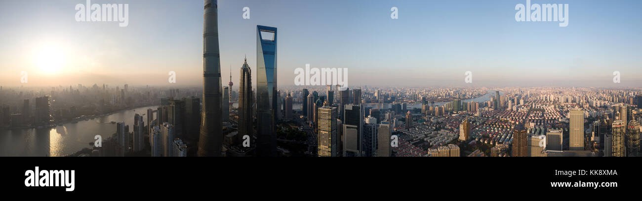 Shanghai aerial skyline 2017 hi-res stock photography and images - Alamy