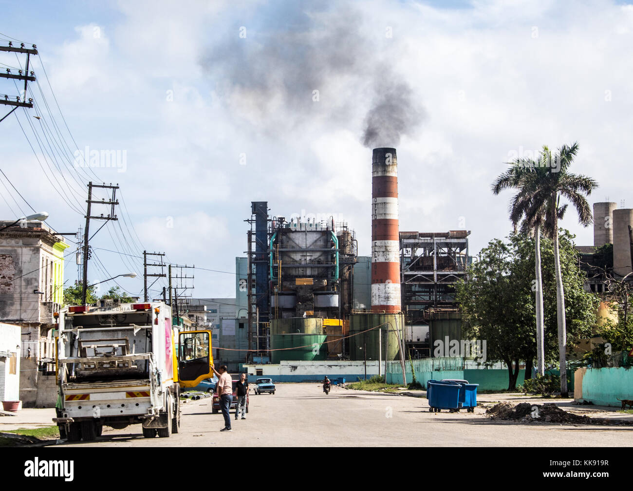 Fossil fuel power station CTE Otto Parellada, Havana, Cuba Stock Photo